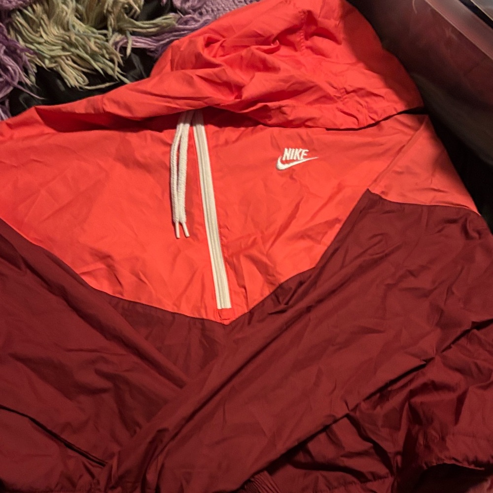 Nike Red and Maroon Women's Jacket